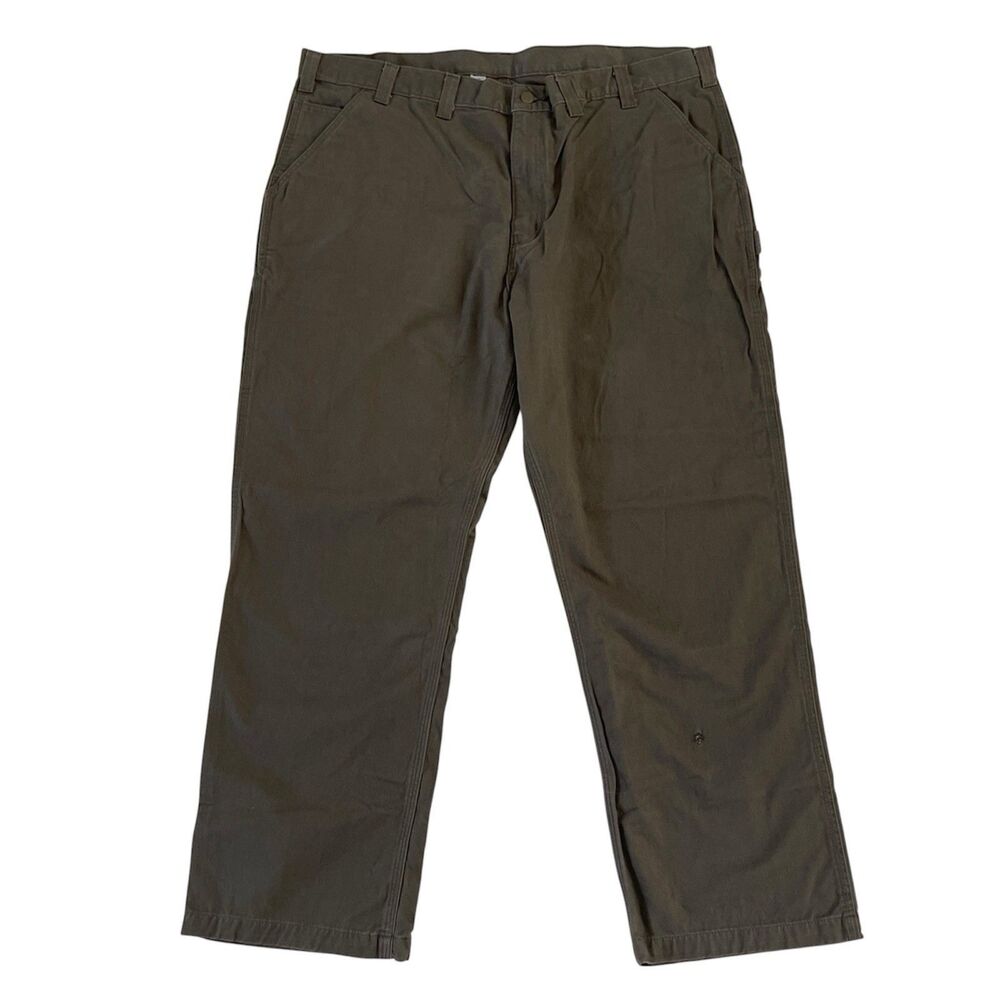 Carhartt Mens Work Pants 44x30 Relaxed Fit Brown Twill Utility B324 DFE Cargo